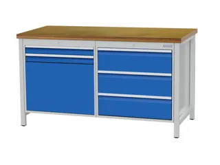 werkbank,HxBxD 860x1500x750mm,onderstel RAL5013,fronten RAL9005 - 1