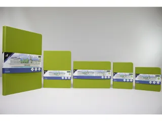 Schetsboek Kangaro A6 lime green PU HC 80 vel 140gr roomwit met elasti - 13