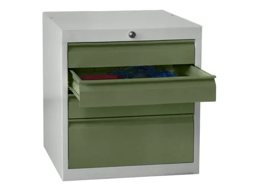 ladekast HxBxD 600x500x600mm 4laden slot RAL7035 front RAL6011