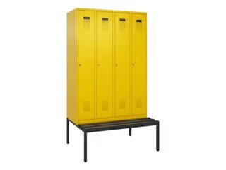 locker met bank,voor scheiding van kleding,HxBxD 2120x1200x815mm,4vak - 2