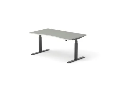 Elektrisch ihv bureau,HxBxD 650-1310x1600x900/800mm,blad lichtgrijs