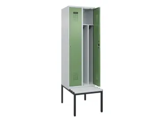 locker met bank,voor scheiding van kleding,HxBxD 2120x600x815mm,2vak - 1