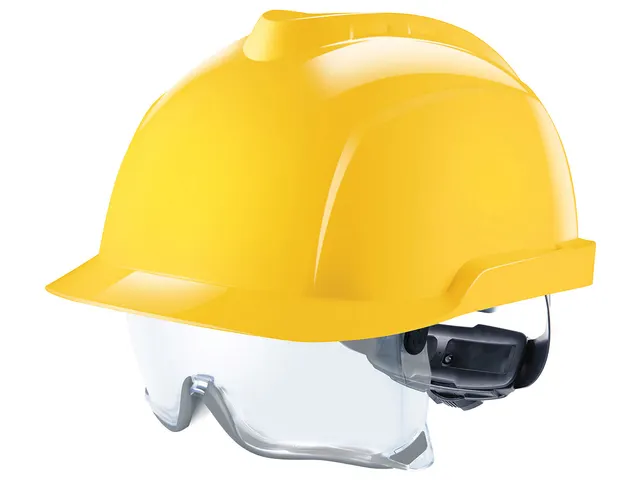 MSA V-Gard 930 ongeventileerde veiligheidshelm Geel