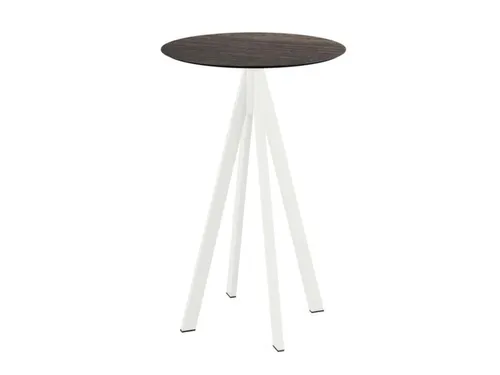 statafel,HxØ 1090x700mm,rond,4voeten wit,blad HPL Riverwashed Wood