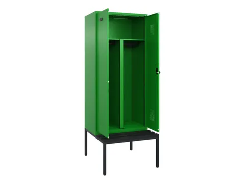 PBM-locker met bank,HxBxD 2120x800x815mm,2vak,vak B 400mm,draaigrendel
