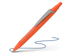 Balpen Schneider Reco Neon oranje, schrijfkleur: blauw