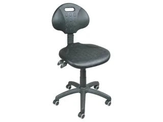 werkplaatsstoel standaardzitting zwart PU zitting H 420-550mm wielen - 2