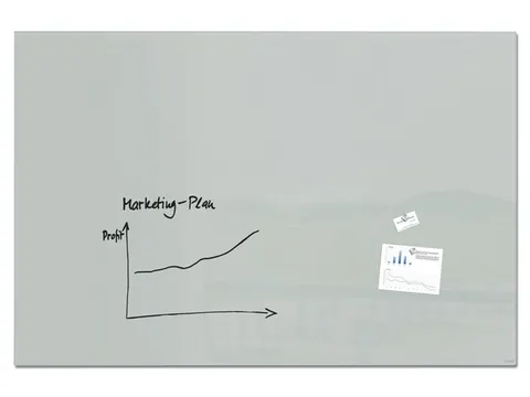 Glasmagneetbord Artverum grijs 120x180x1.8cm incl.2 magneten