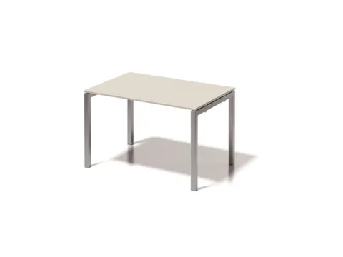 bureau HxBxD 740x1200x800mm blad grijswit 4-voeten zilverkleurig