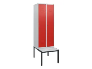 locker met bank,HxBxD 1950x600x815mm,2vak,vak B 300mm,cil.-slot - 1