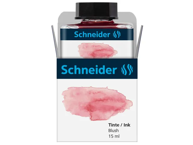 Inktpotje Schneider 15ml pastel Blush rood voor vulpen en rollerball