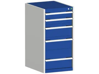 ladekast HxBxD 1000x525x525mm 5laden romp RAL7035 front RAL5010 - 1