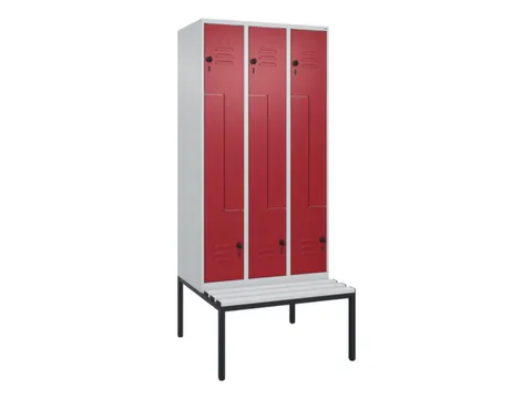 Z-garderobekast,HxBxD 2120x900x815mm,6vak,vak B 300mm,draaigrendel
