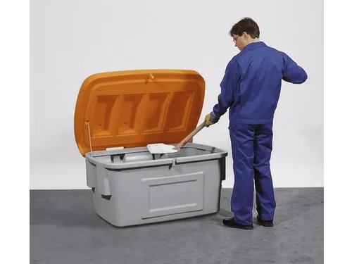 strooigoedbak,1000l,HxBxD 960x1800x1350mm,PE,grijs,deksel oranje