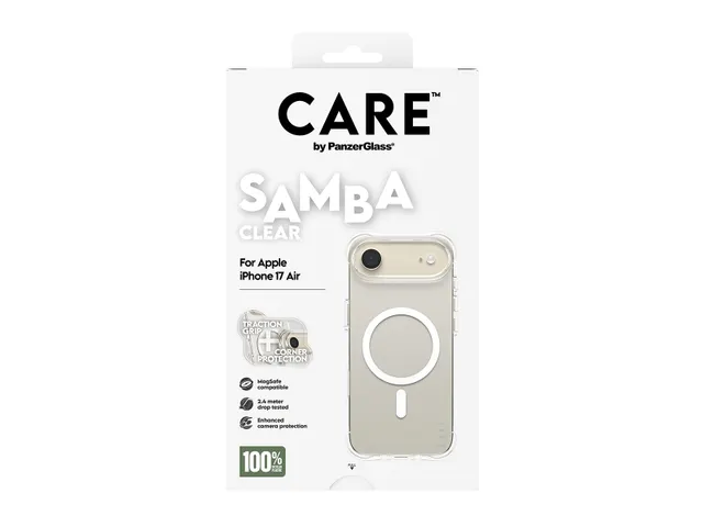 PanzerGlass CARE by Samba Case Transparent w. White MagSafe iPho