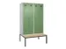 locker met bank,voor scheiding van kleding,HxBxD 2120x1200x815mm,4vak