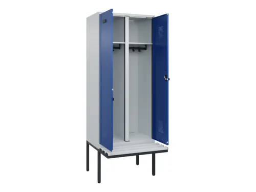 locker met bank,voor scheiding van kleding,HxBxD 2120x800x815mm,2vak