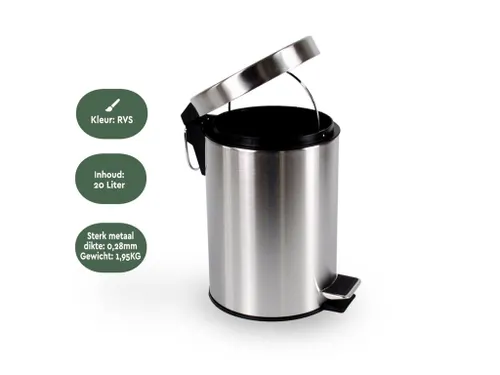 Pedaalemmer RVS 20 Liter
