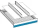 kit de compartimentage,2cloisons,p. face avant H 200mm tiroir 27x36 E