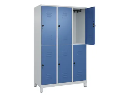 dubbeldekse locker,HxBxD 1950x1200x500mm,3x2vak.,vak B 400mm