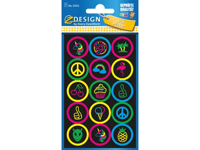Neon etiket Z-design Kids buttons pakje a 1 vel