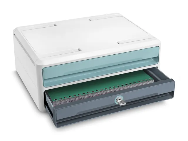 Ladenkast CEP MooveUp Secure A4 plastic 2 lades grijs/mint