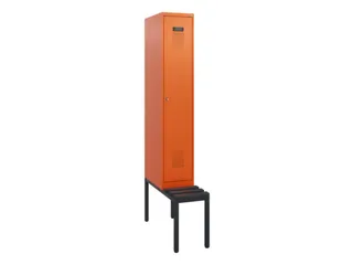 locker met bank,HxBxD 1950x300x815mm,1vak,vak B 300mm,cilinderslot - 2