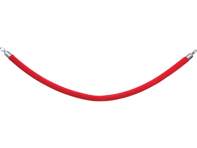 Corde Securit 150cm rouge avec embouts chromés
