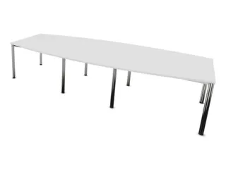 vergadertafel,HxBxD 740x3200x1400mm,vatvormig,Bl-wit - 1
