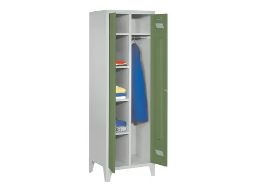 kleding-/wasgoedkast,HxBxD 1850x600x500mm,RAL7035,front RAL6011