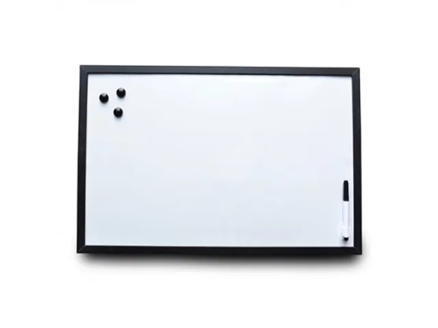 Whiteboard Zwarte omlijsting 40x60cm Met Marker en 3 Magneten