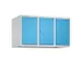opzetkast,v. locker,3vak.,vak B 300mm,HxBxD 500x900x500mm,cilinderslot