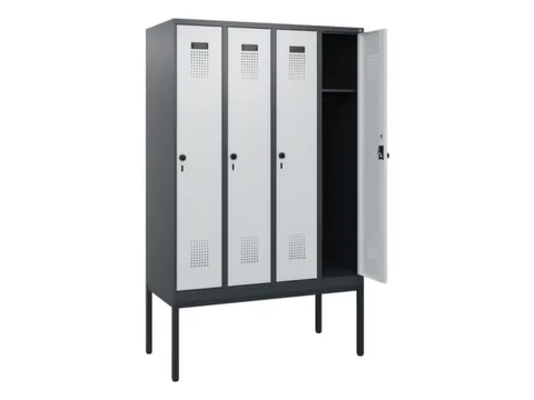 schoollocker,HxBxD 1950x1200x500mm,4vak,vak B 300mm,draaigrendel