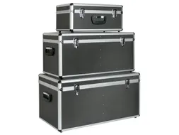 Set aluminium transportboxen,25/65/100l,antraciet