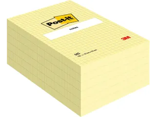 Memoblok Post-it 662 102x152mm ruit geel - 2