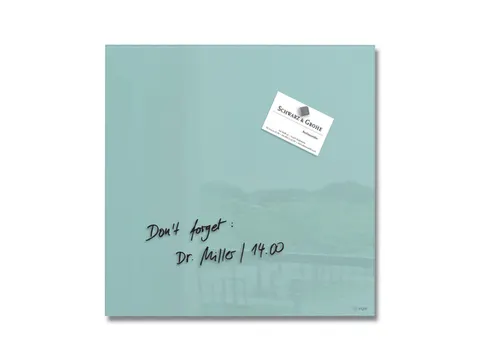 Glasmagneetbord Sigel aquamarijn 30x30cm