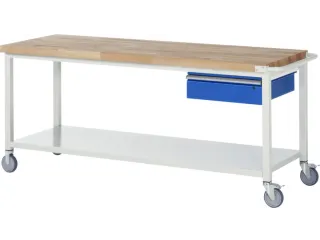 Werkbank Hxbxd 880x2000x700mm Beukenhouten Werkblad 1lade Legbord - 1