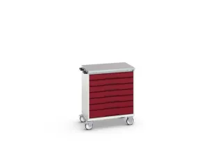 gereedschapswagen 980x800x600mm linoleum blad 7 laden RAL7035+RAL3004 - 1