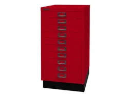 kantoor-ladekast HxBxD 670x349x432mm 10 laden romp kardinaalrood staal