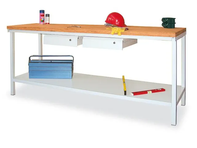 Werkbank Hxlxd 900X1500X700Mm 2Laden 1Legbord Lichtgrijs