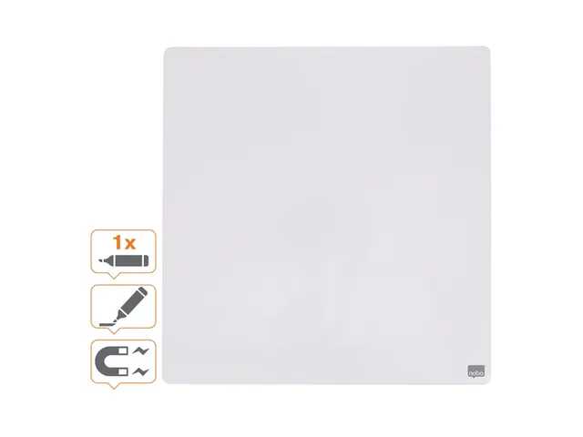Nobo magnetische droog uitwisbare Mini Whiteboard tegel 36x36cm Wit