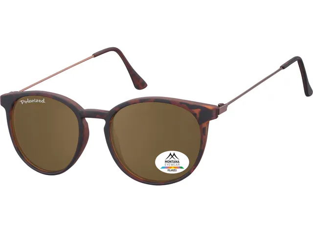 Zonnebril Montana met bruin gepolariseerd glas en metalen pootje zwart