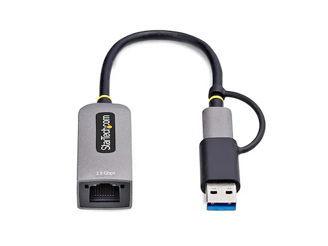2.5GbE USB-C naar Ethernet Adapter met USB-A Converter