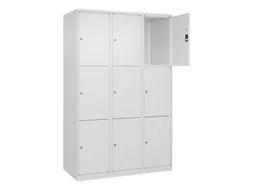 lockerkast,HxBxD 1850x1200x500mm,3x3vakken,vak B 400mm,cil.-slot