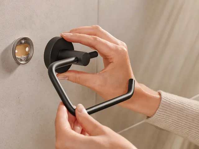 Toiletrolhouder Tesa Moon 40560 Zwart Zelfklevend zonder deksel