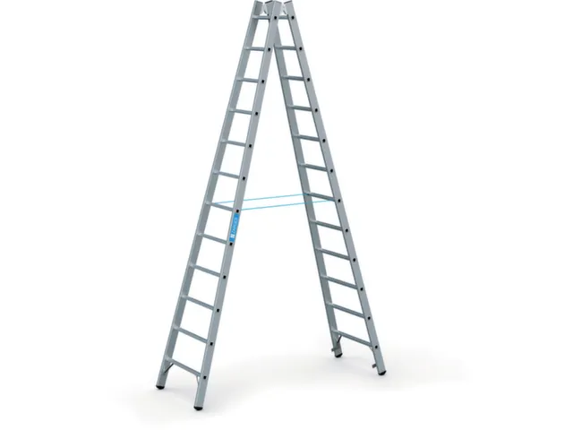 Bokladder Dubbelzijdig Aluminium 3.46m 2x12sporten Stalen Scharnieren