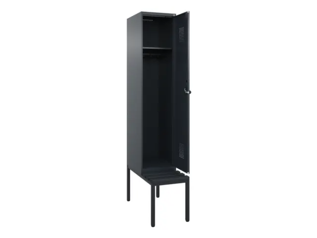locker met bank,HxBxD 2120x400x815mm,1vak,vak B 400mm,draaigrendel