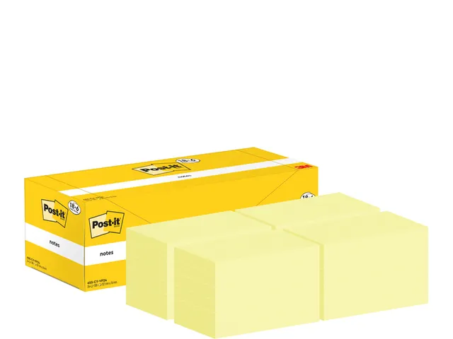 Notes 3M Post-it 655-CY 76x127mm jaune lot promo