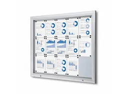 Vitrinekast mededelingenbord Outdoor 15xA4 met gasveer Zilver
