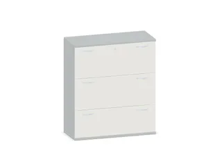 hangmappenkast 1150x1000x430mm 3hangmappenframes Onyx+ wit - 1